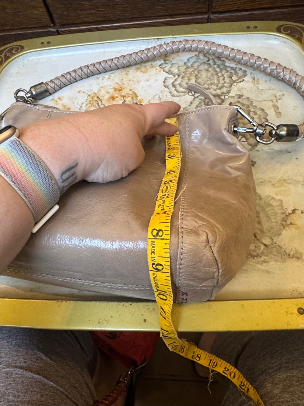 The Sak Taupe Leather Shoulder Bag with Braided Handle - Picture 6 of 6